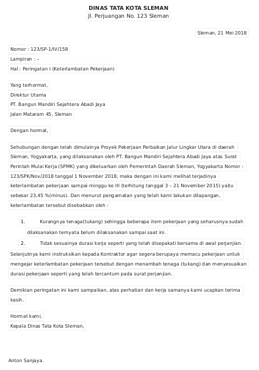 Detail Contoh Surat Peringatan Sp Karyawan Nomer 16