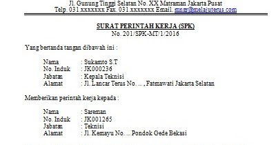 Detail Contoh Surat Perintah Nomer 36