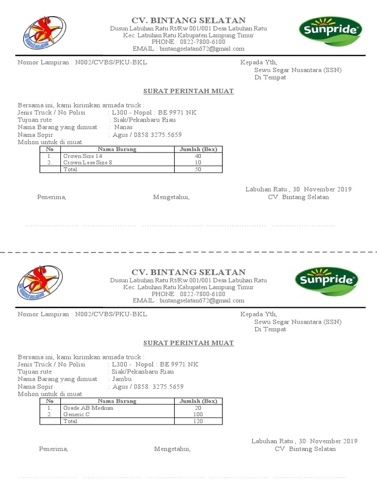 Detail Contoh Surat Perintah Nomer 54