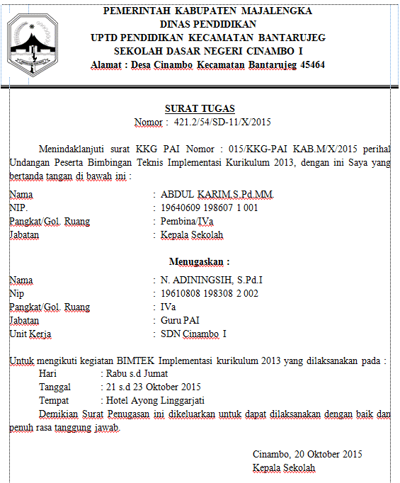 Detail Contoh Surat Perintah Dinas Nomer 46