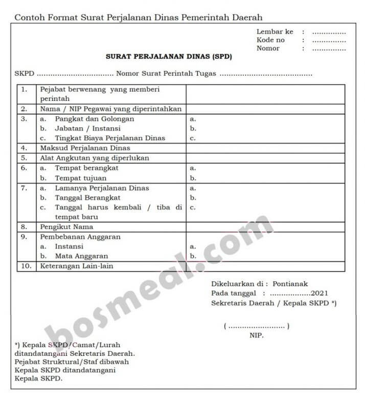 Detail Contoh Surat Perintah Dinas Nomer 51