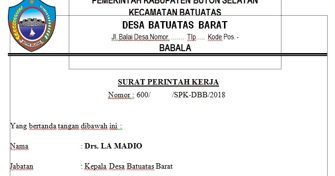 Detail Contoh Surat Perintah Kerja Kontraktor Nomer 37