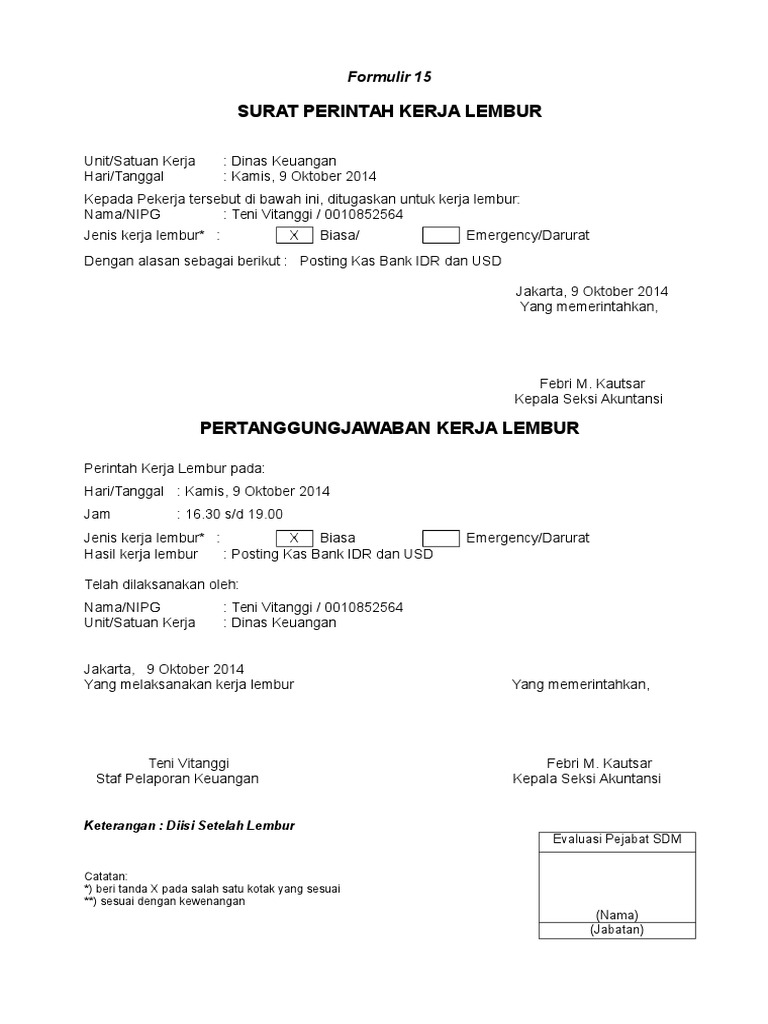 Detail Contoh Surat Perintah Kerja Lembur Nomer 2