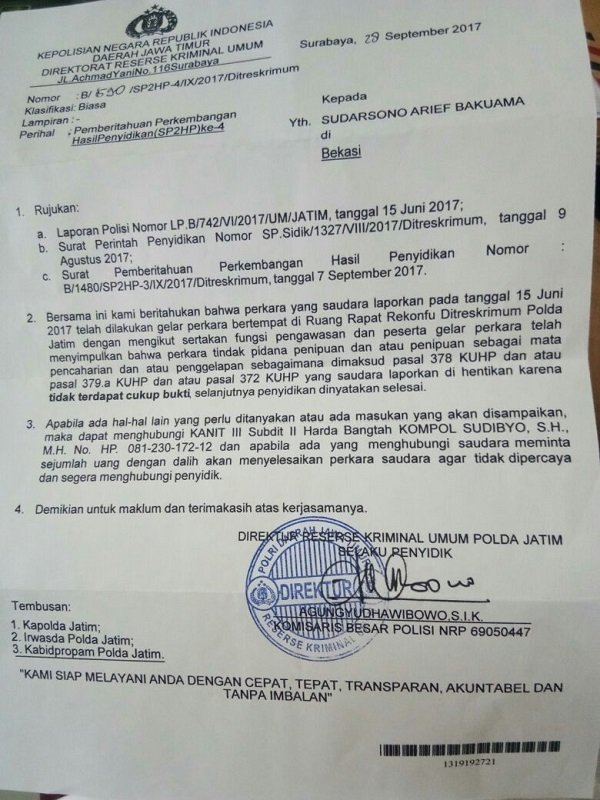 Contoh Surat Perintah Penghentian Penyidikan Sp3 - KibrisPDR