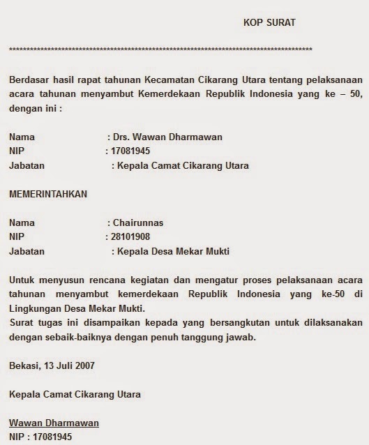 Detail Contoh Surat Perintah Tugas Dari Perusahaan Nomer 28