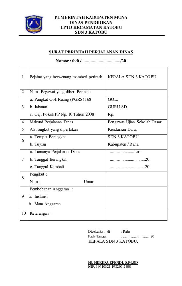 Detail Contoh Surat Perjalan Dinas Nomer 4