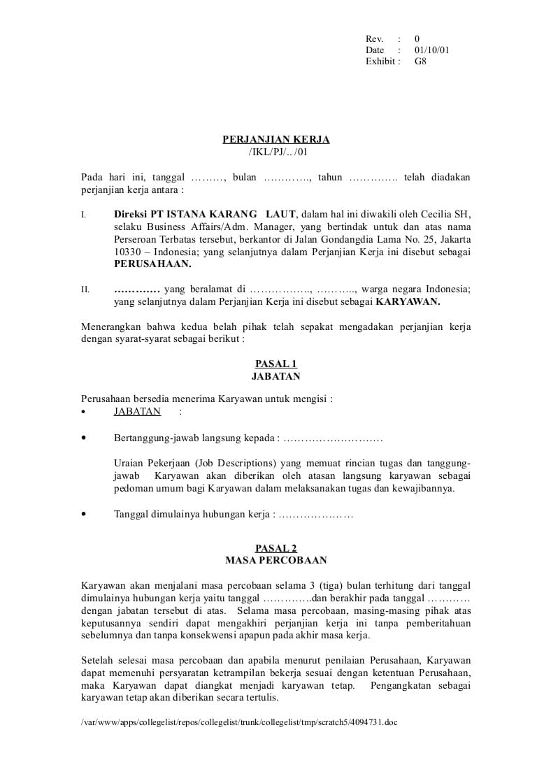 Detail Contoh Surat Perjanjian Bahasa Inggris Nomer 35