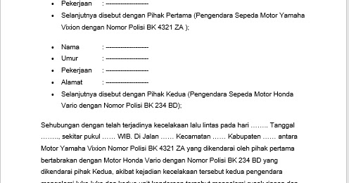 Detail Contoh Surat Perjanjian Damai Perkelahian Nomer 45