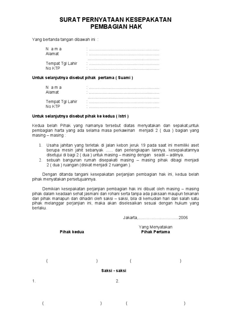Detail Contoh Surat Perjanjian Diatas Materai 6000 Nomer 9
