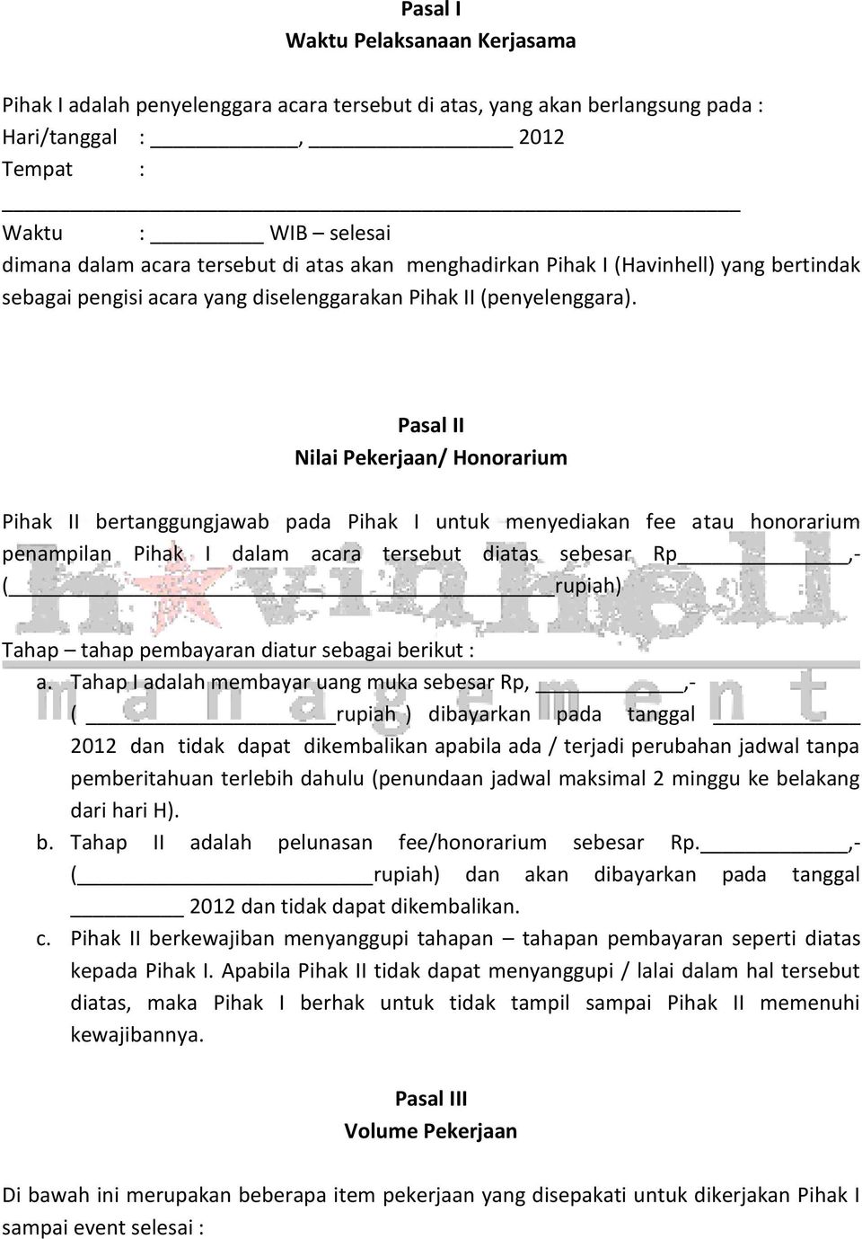 Detail Contoh Surat Perjanjian Endorse Nomer 24