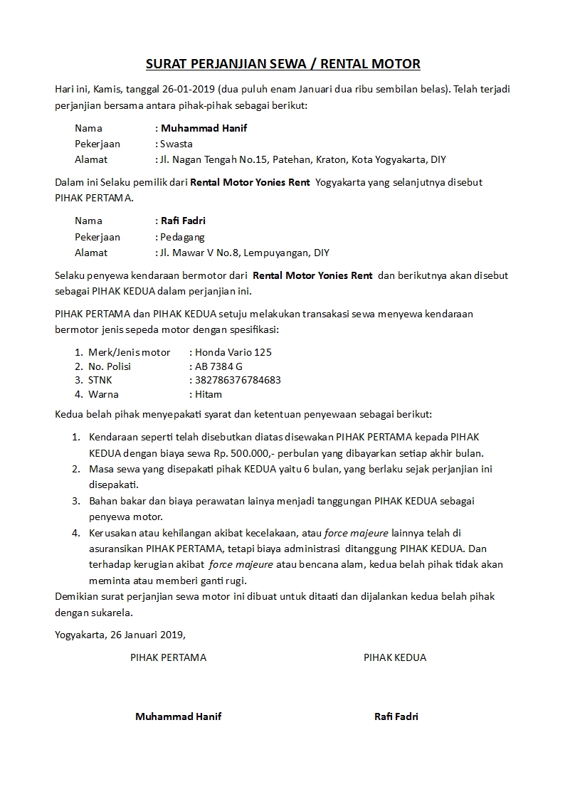 Detail Contoh Surat Perjanjian Fee Mediator Nomer 56