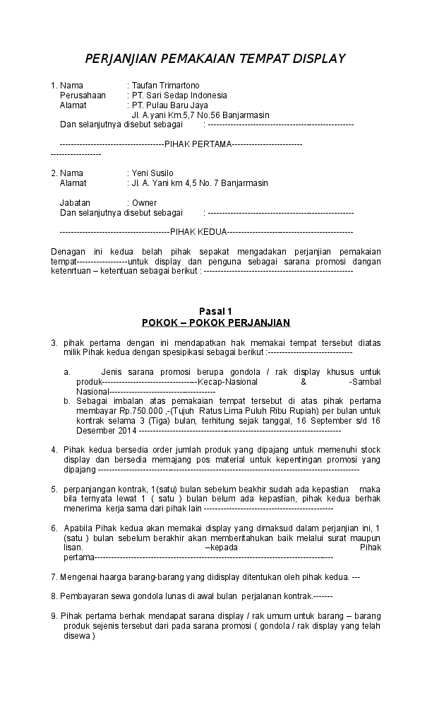 Detail Contoh Surat Perjanjian Franchise Kebab Nomer 26