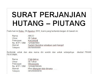 Detail Contoh Surat Perjanjian Hutang Piutang Diatas Materai Nomer 33