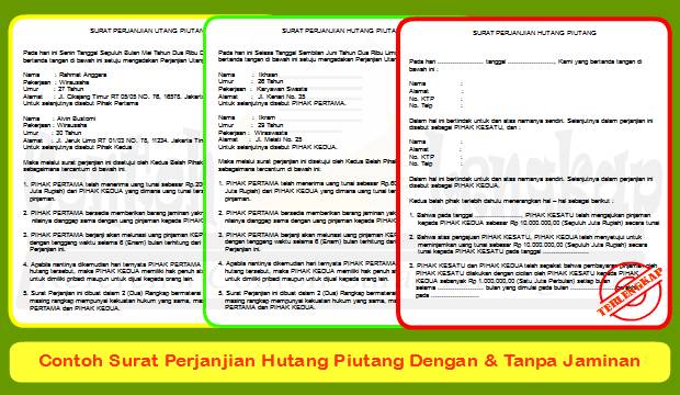 Detail Contoh Surat Perjanjian Hutang Piutang Tanpa Jaminan Nomer 23