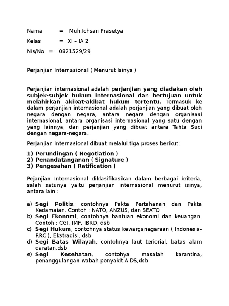 Detail Contoh Surat Perjanjian Internasional Nomer 3