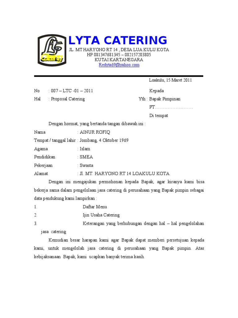 Detail Contoh Surat Perjanjian Jasa Catering Nomer 11