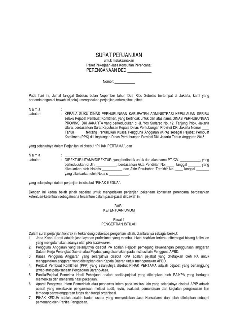 Detail Contoh Surat Perjanjian Jasa Konsultan Nomer 4