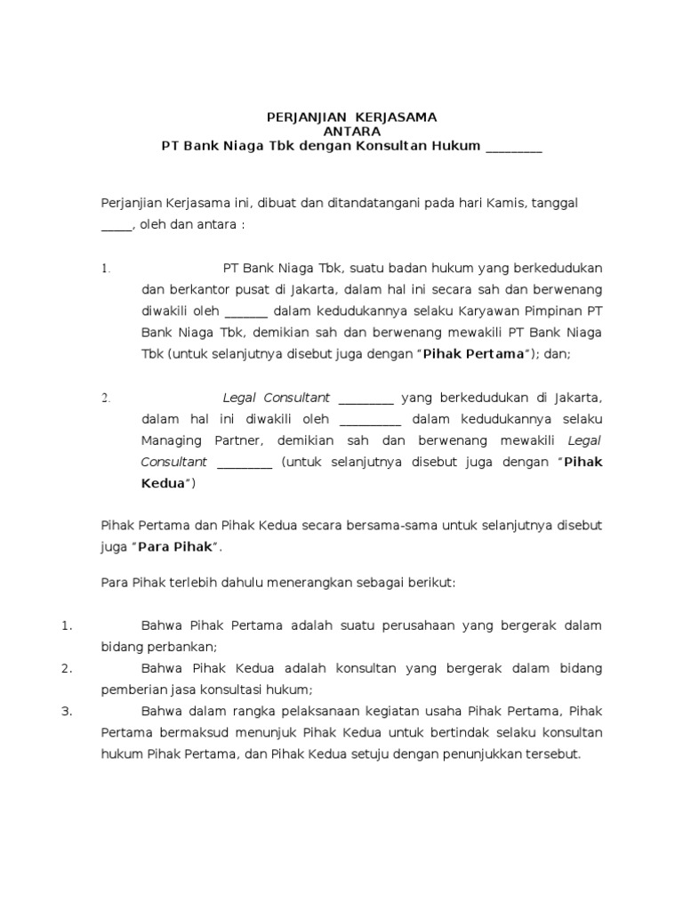 Detail Contoh Surat Perjanjian Jasa Konsultan Nomer 7