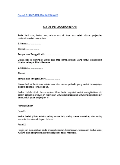 Detail Contoh Surat Perjanjian Kdrt Nomer 4