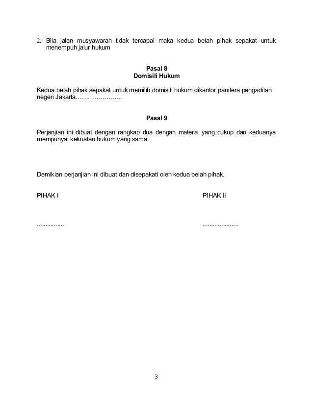 Detail Contoh Surat Perjanjian Keagenan Nomer 18