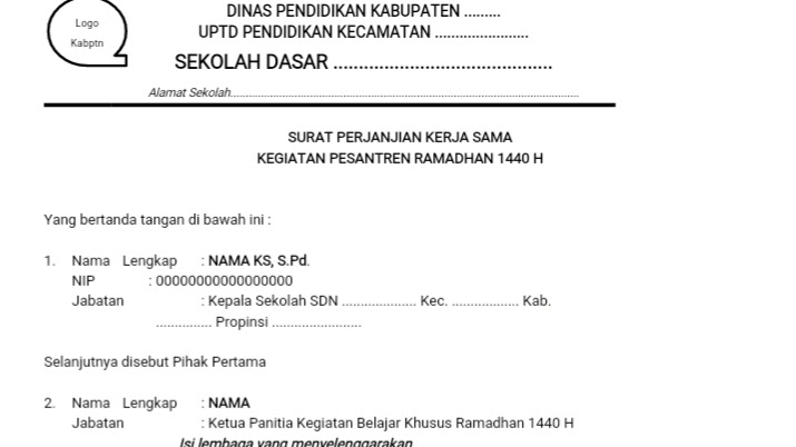 Detail Contoh Surat Perjanjian Kerjasama Antar Instansi Pemerintah Nomer 20