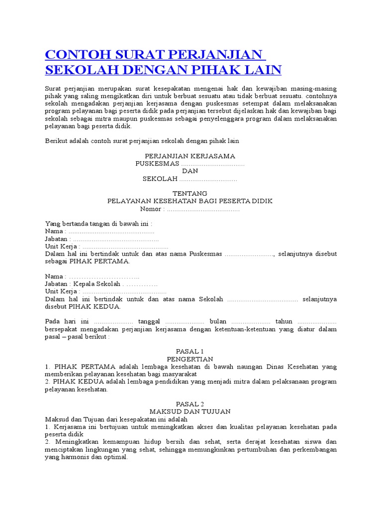 Detail Contoh Surat Perjanjian Kerjasama Antar Instansi Pemerintah Nomer 23