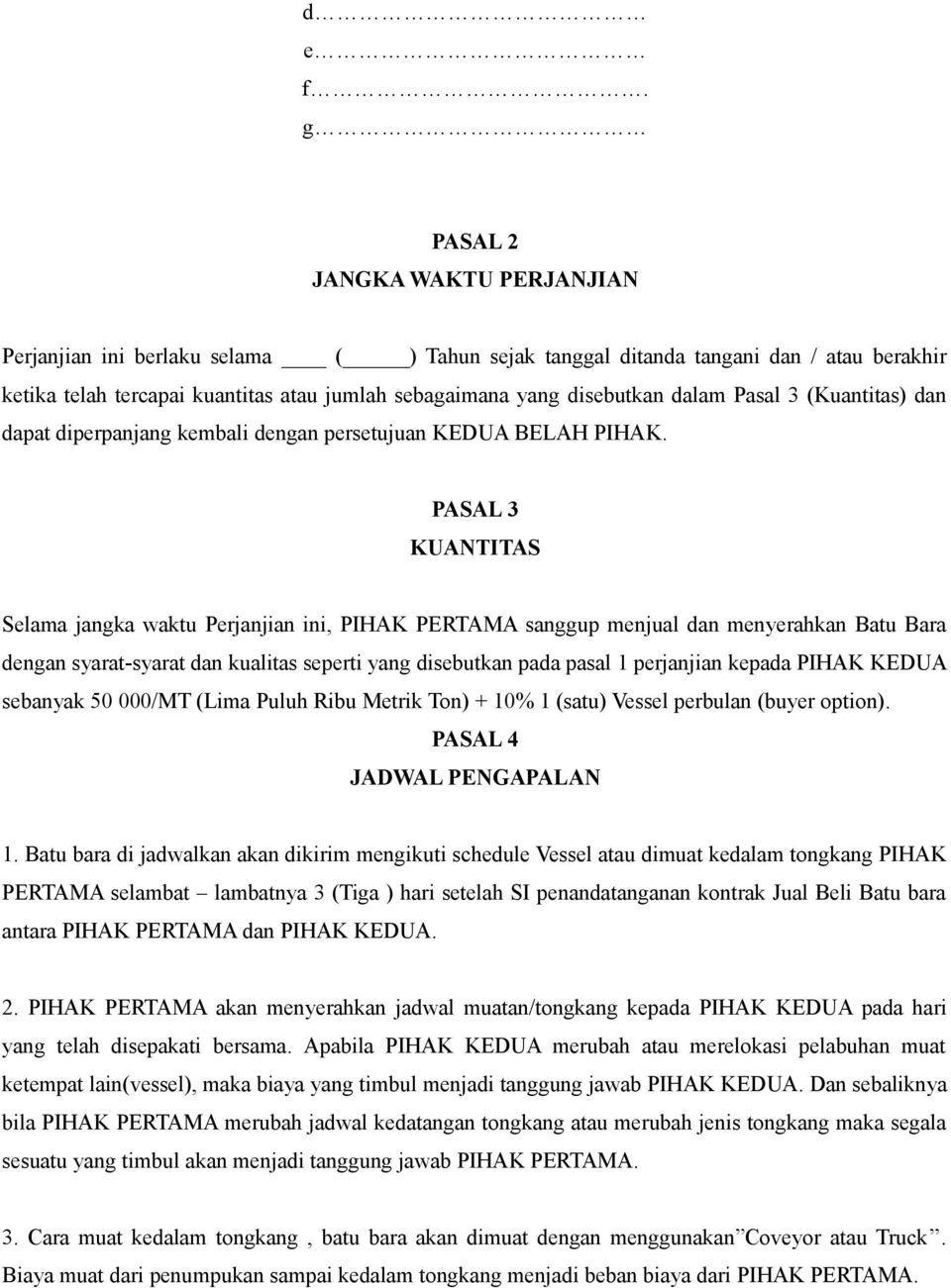 Detail Contoh Surat Perjanjian Kerjasama Jasa Angkutan Batubara Nomer 23