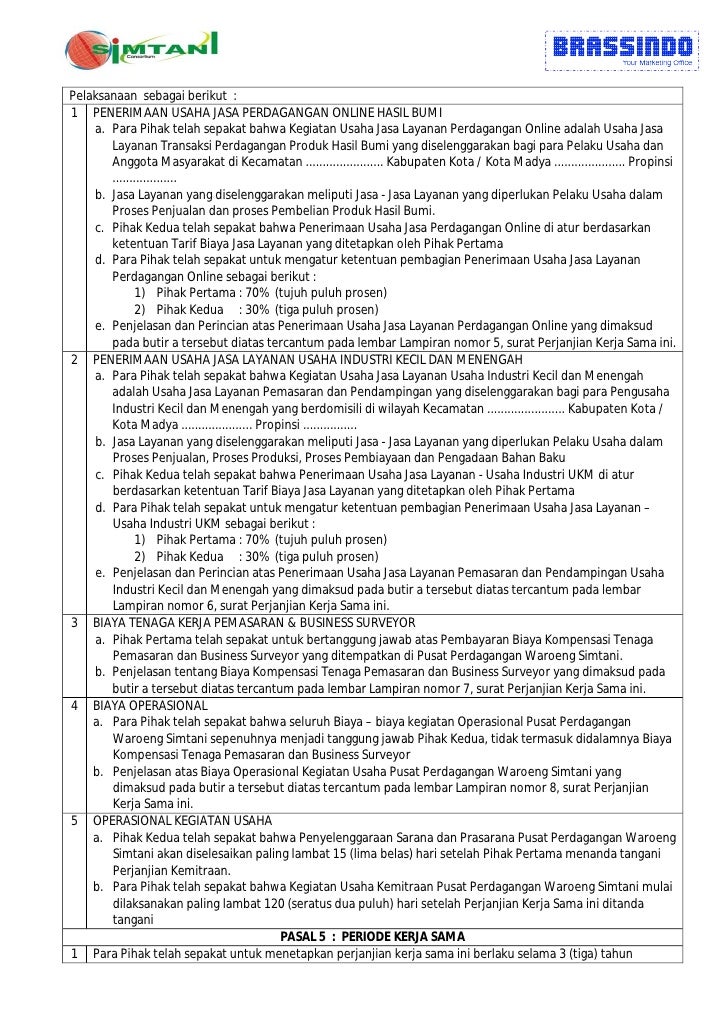 Detail Contoh Surat Perjanjian Kerjasama Konsorsium Nomer 23