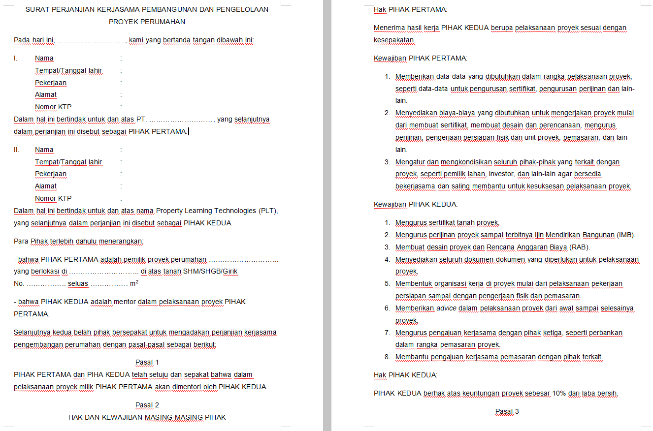 Detail Contoh Surat Perjanjian Kerjasama Konsorsium Nomer 25