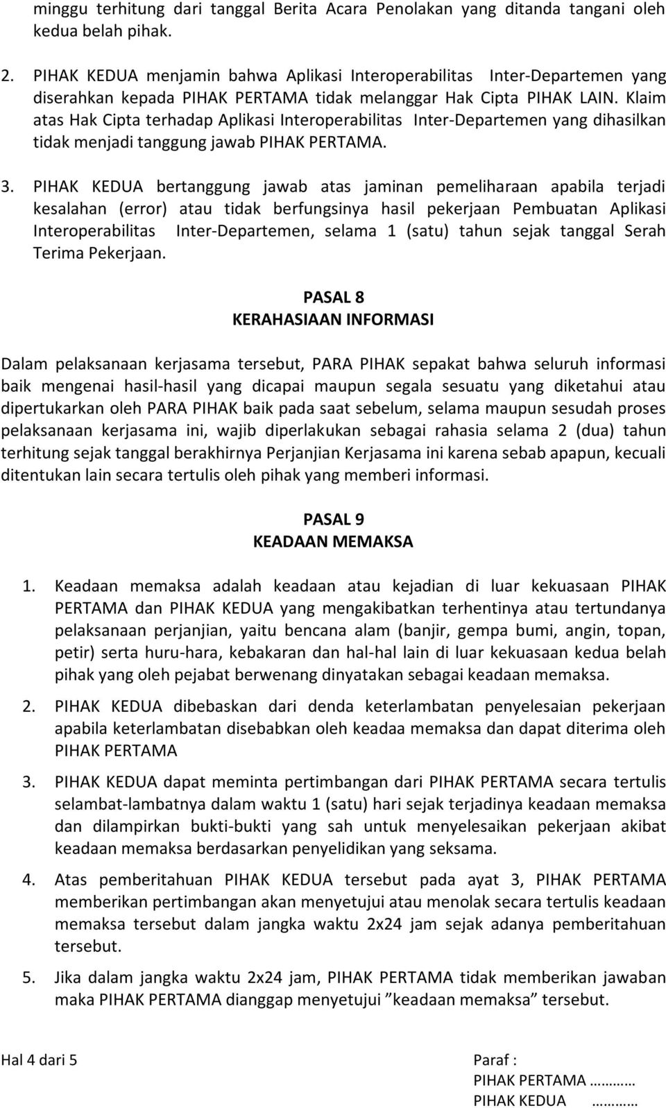 Detail Contoh Surat Perjanjian Kerjasama Pembuatan Program Nomer 27