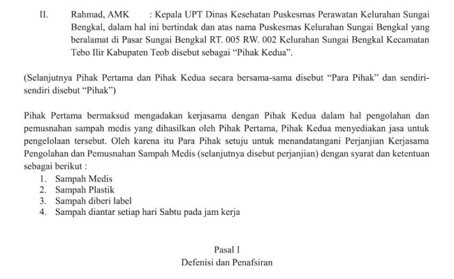 Detail Contoh Surat Perjanjian Kerjasama Pengelolaan Sampah Nomer 22