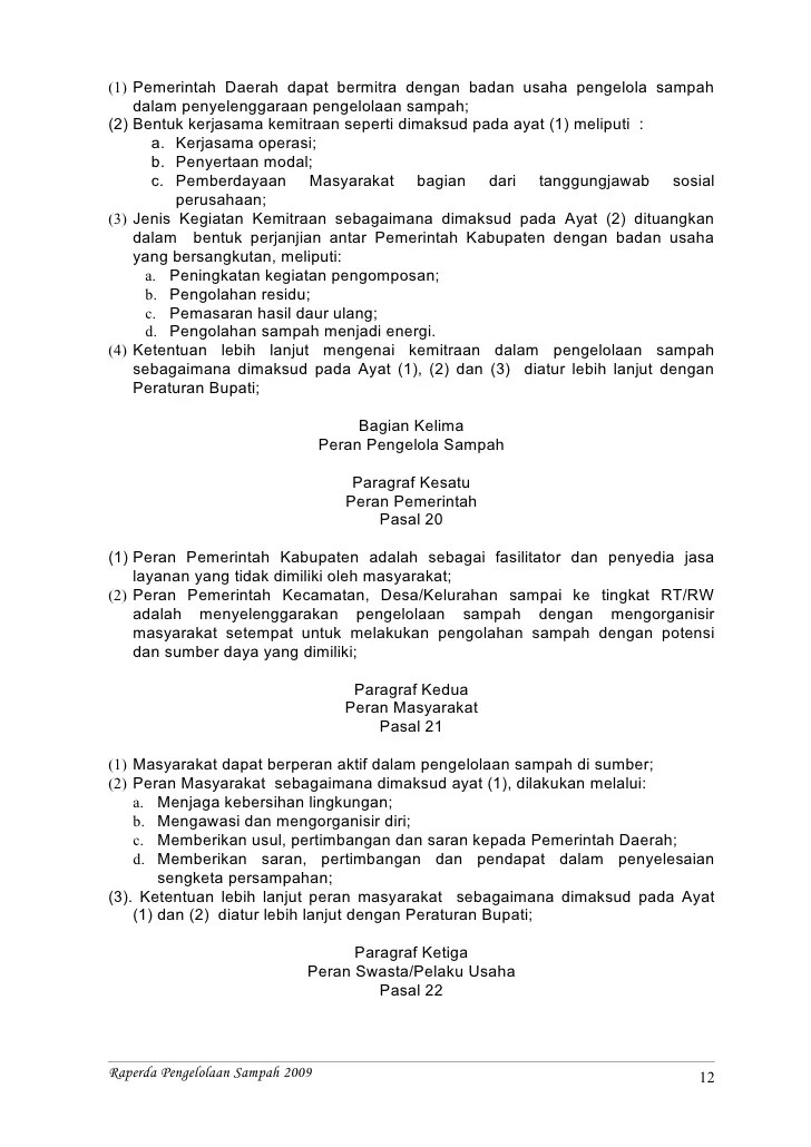 Detail Contoh Surat Perjanjian Kerjasama Pengelolaan Sampah Nomer 9