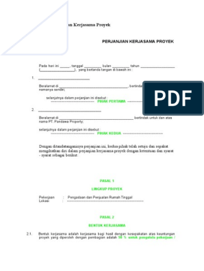 Detail Contoh Surat Perjanjian Kerjasama Proyek Nomer 26