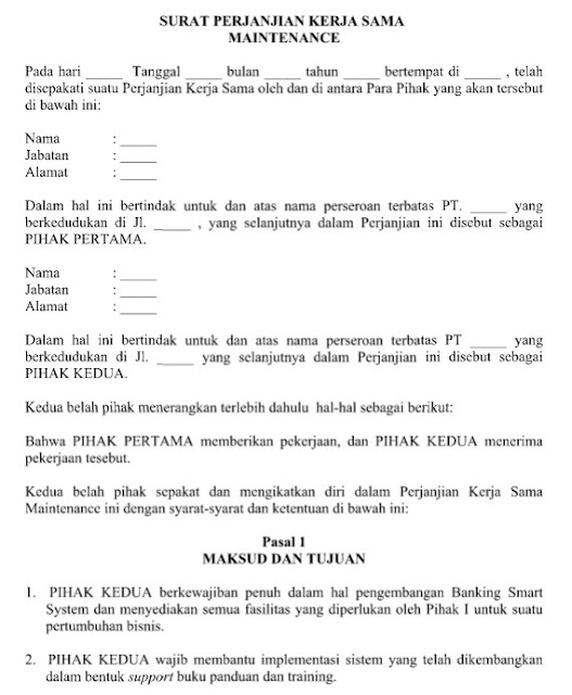 Detail Contoh Surat Perjanjian Kerjasama Service Ac Nomer 16