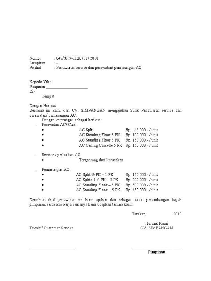 Detail Contoh Surat Perjanjian Kerjasama Service Ac Nomer 21