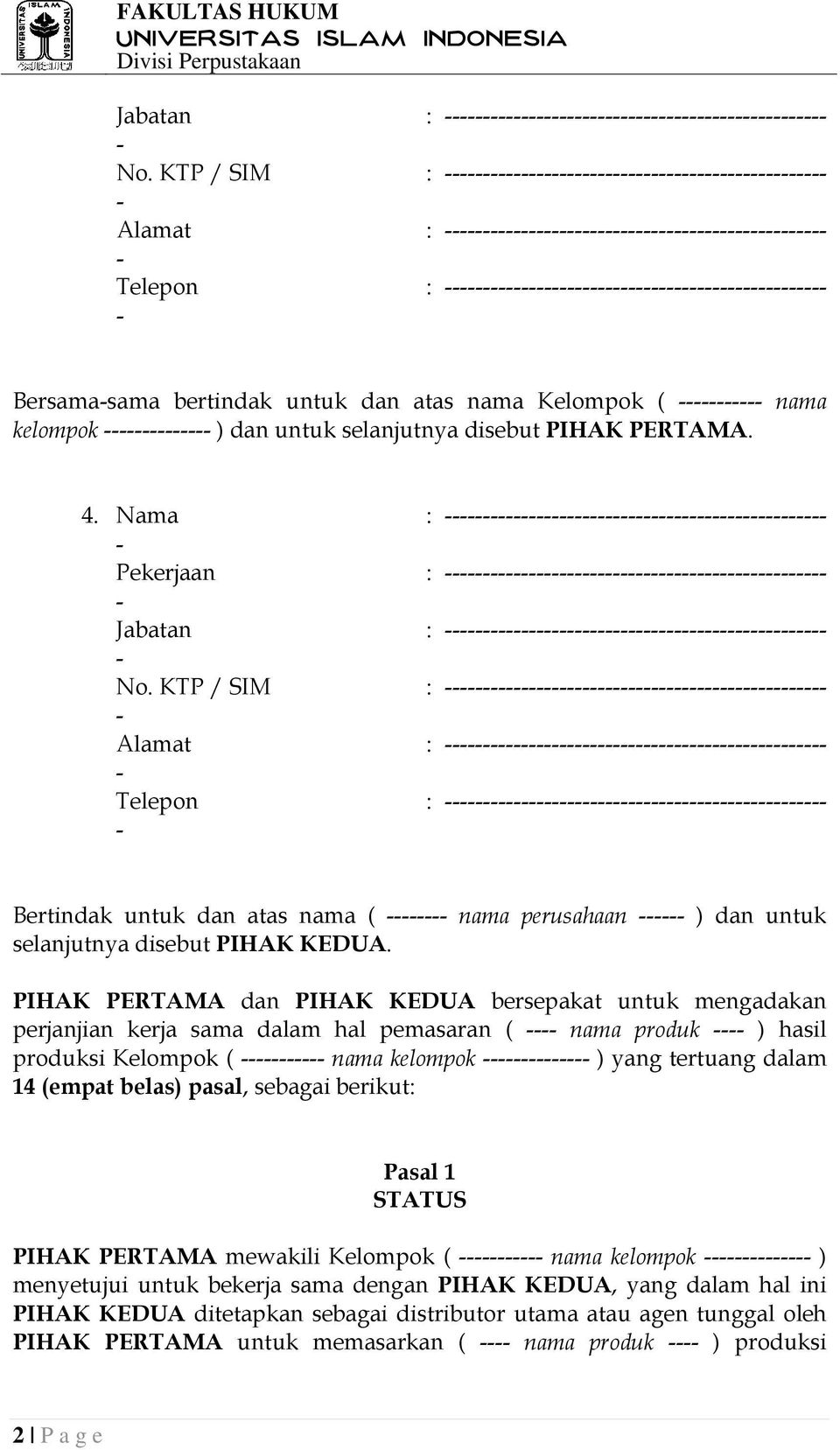 Detail Contoh Surat Perjanjian Konsinyasi Nomer 32