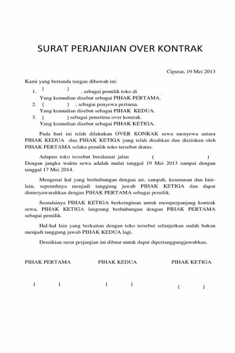 Detail Contoh Surat Perjanjian Kontrak Rumah Sederhana Nomer 45