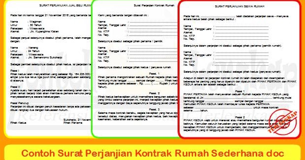 Detail Contoh Surat Perjanjian Kontrak Rumah Sederhana Doc Nomer 43