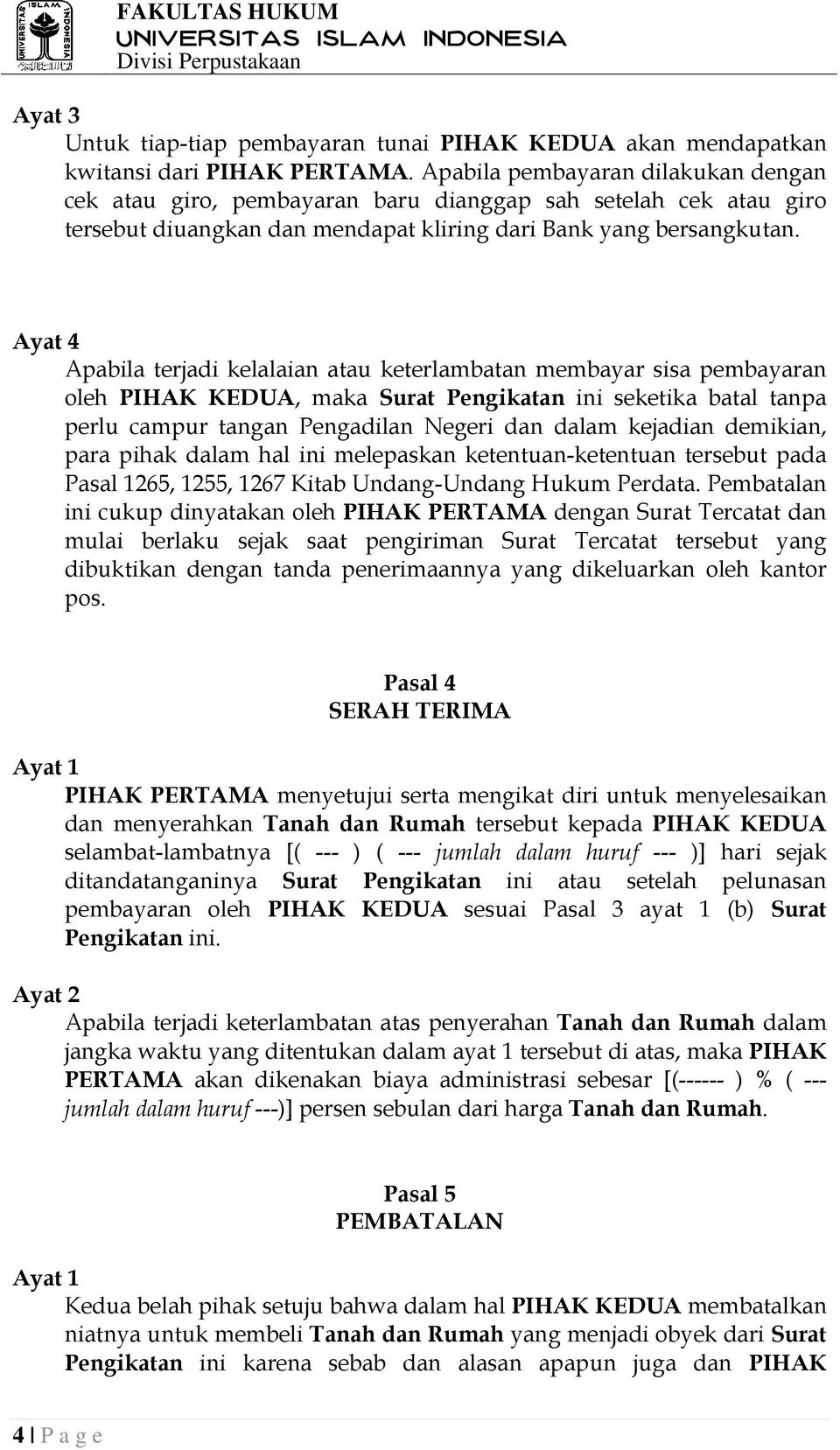 Detail Contoh Surat Perjanjian Kredit Tanah Kavling Nomer 43