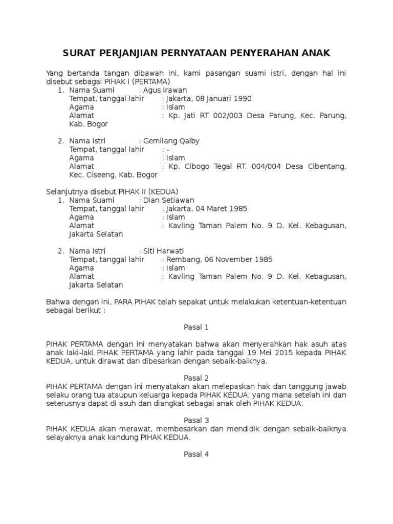 Detail Contoh Surat Perjanjian Nikah Bermaterai Nomer 31