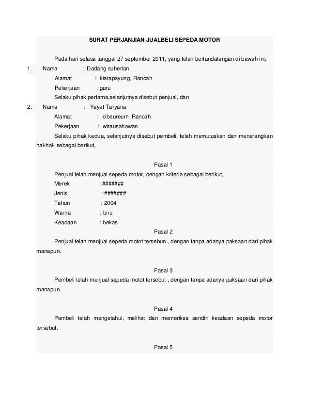 Detail Contoh Surat Perjanjian Over Kredit Mobil Nomer 55