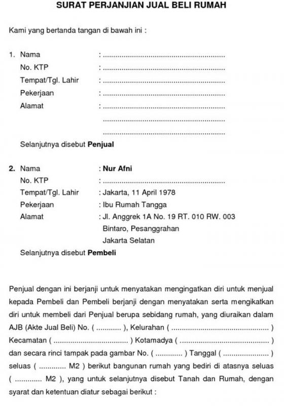 Detail Contoh Surat Perjanjian Pembayaran Uang Muka Pembelian Rumah Nomer 20