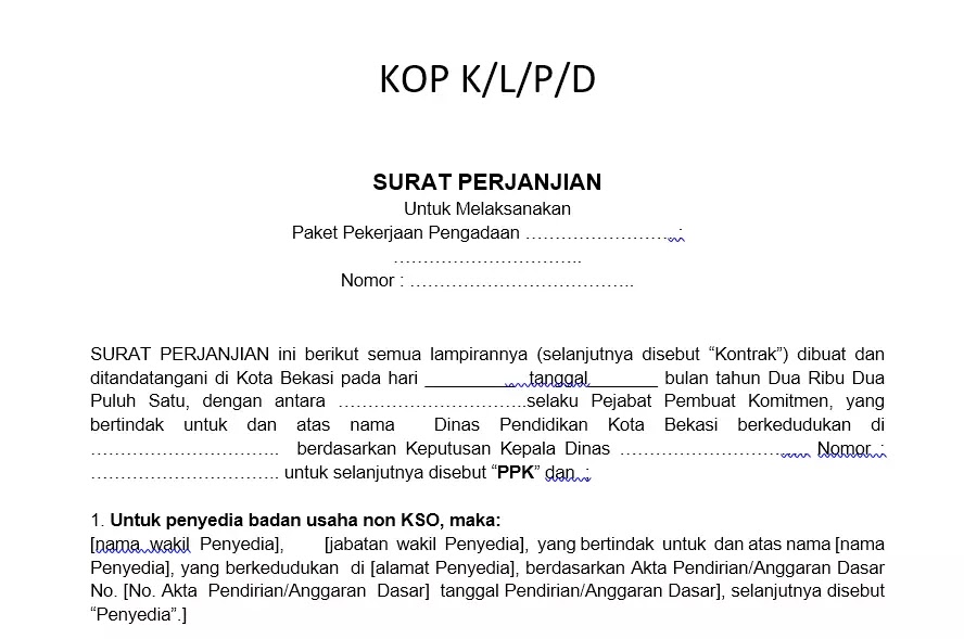 Detail Contoh Surat Perjanjian Pengadaan Barang Nomer 2