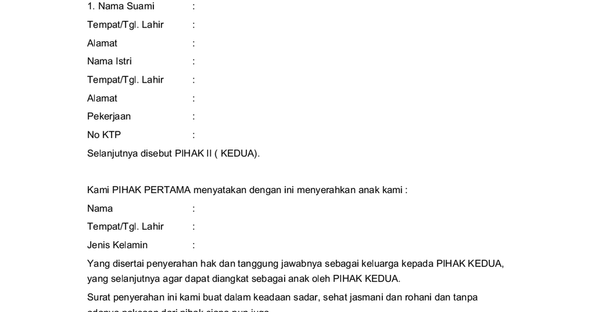 Detail Contoh Surat Perjanjian Penyerahan Anak Nomer 4