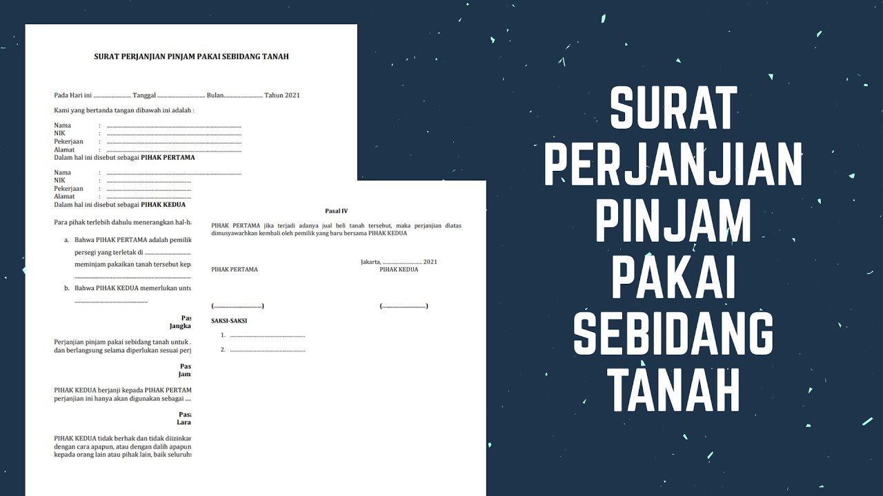 Detail Contoh Surat Perjanjian Pinjam Pakai Nomer 18