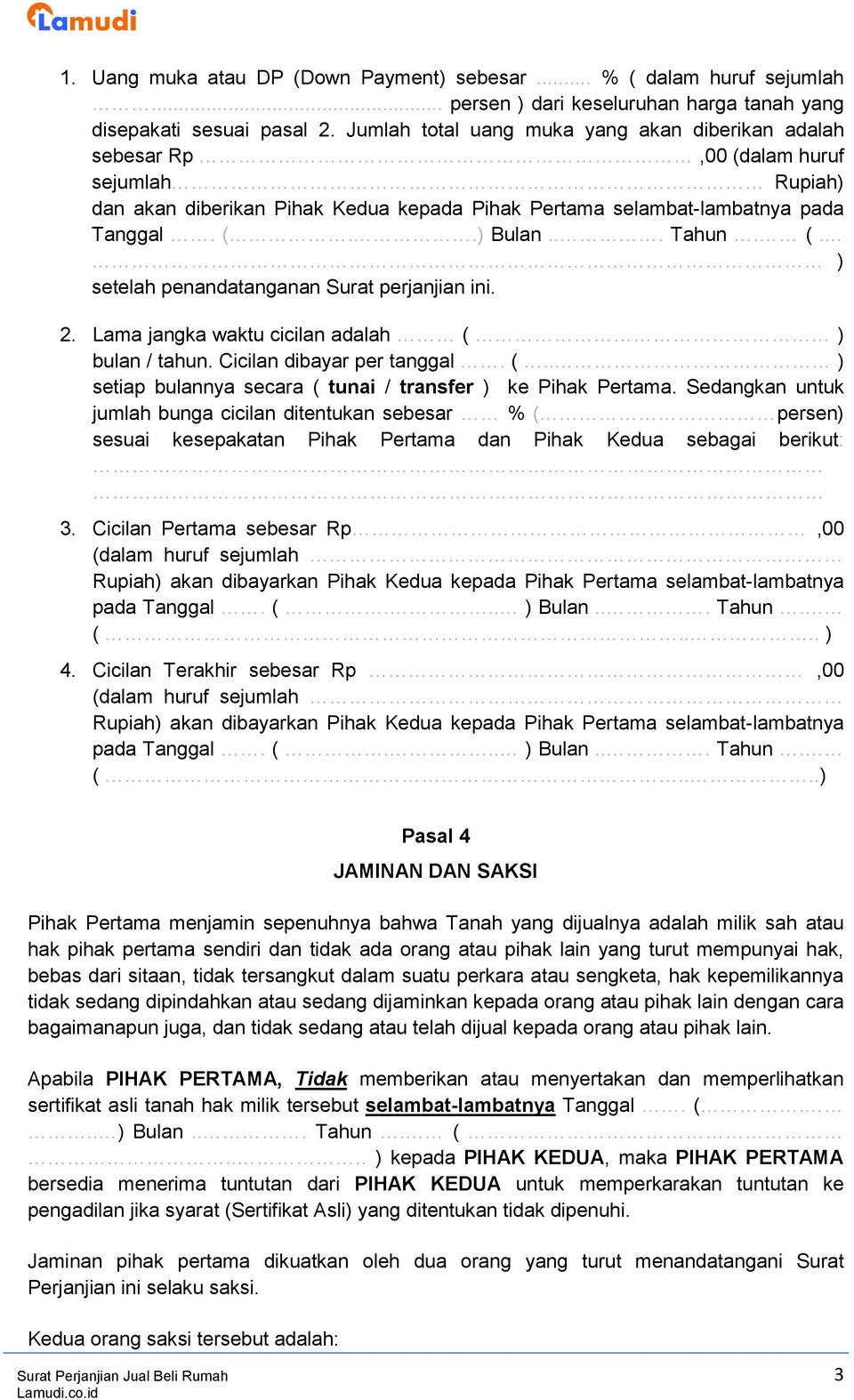 Detail Contoh Surat Perjanjian Pinjam Pakai Sertifikat Tanah Nomer 43