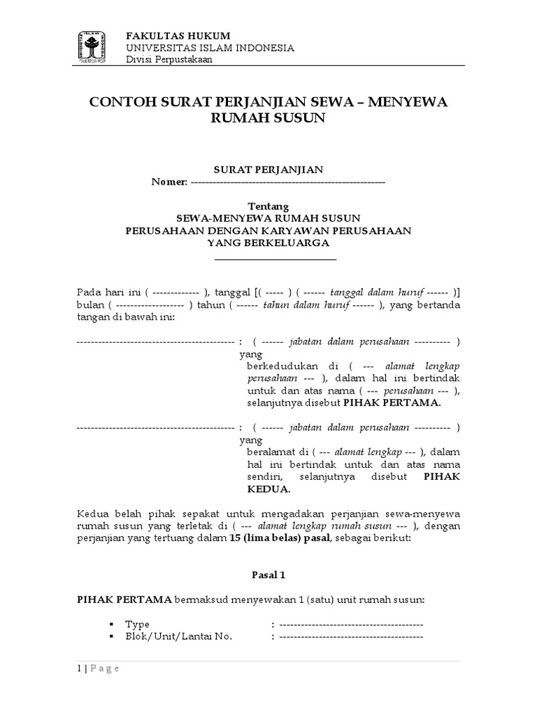 Detail Contoh Surat Perjanjian Sewa Menyewa Rumah Nomer 57