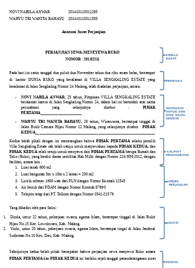 Detail Contoh Surat Perjanjian Sewa Toko Nomer 49