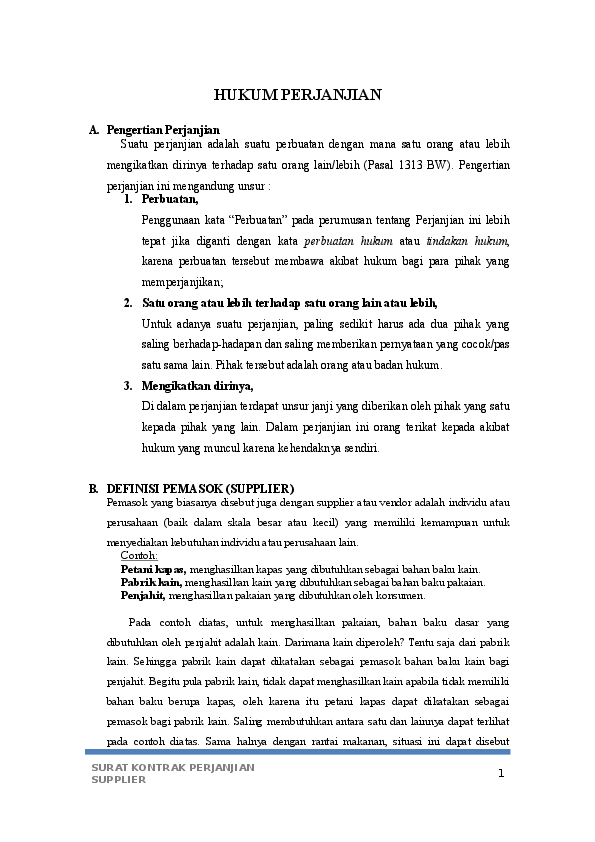 Detail Contoh Surat Perjanjian Supply Barang Nomer 3