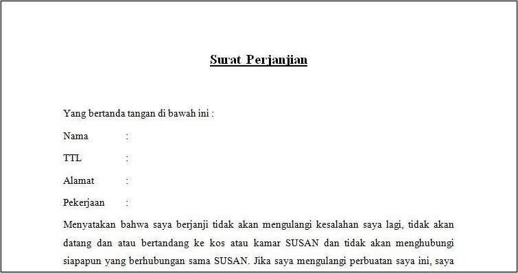 Detail Contoh Surat Perjanjian Tidak Mengulangi Kesalahan Nomer 19